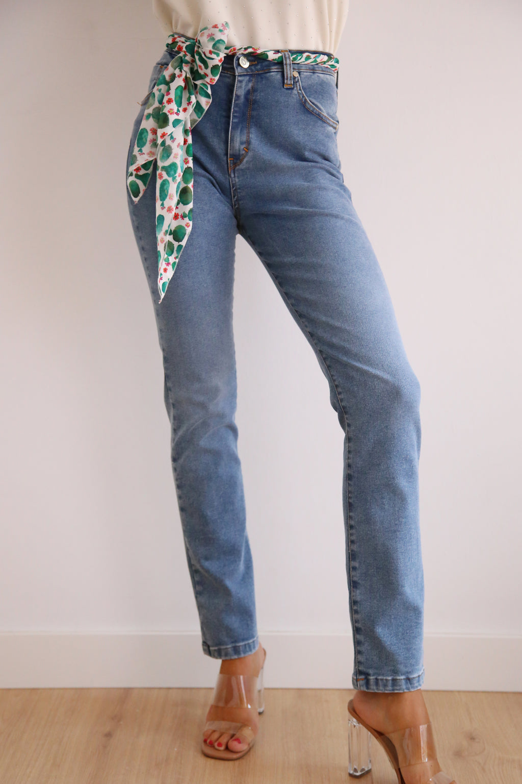 Pantalón de tiro alto 7025 denim