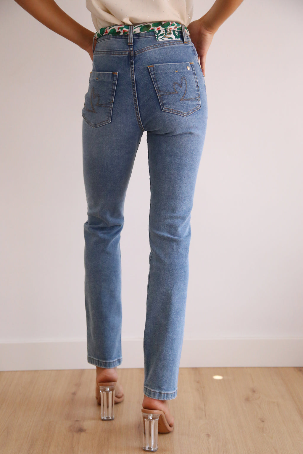Pantalón de tiro alto 7025 denim