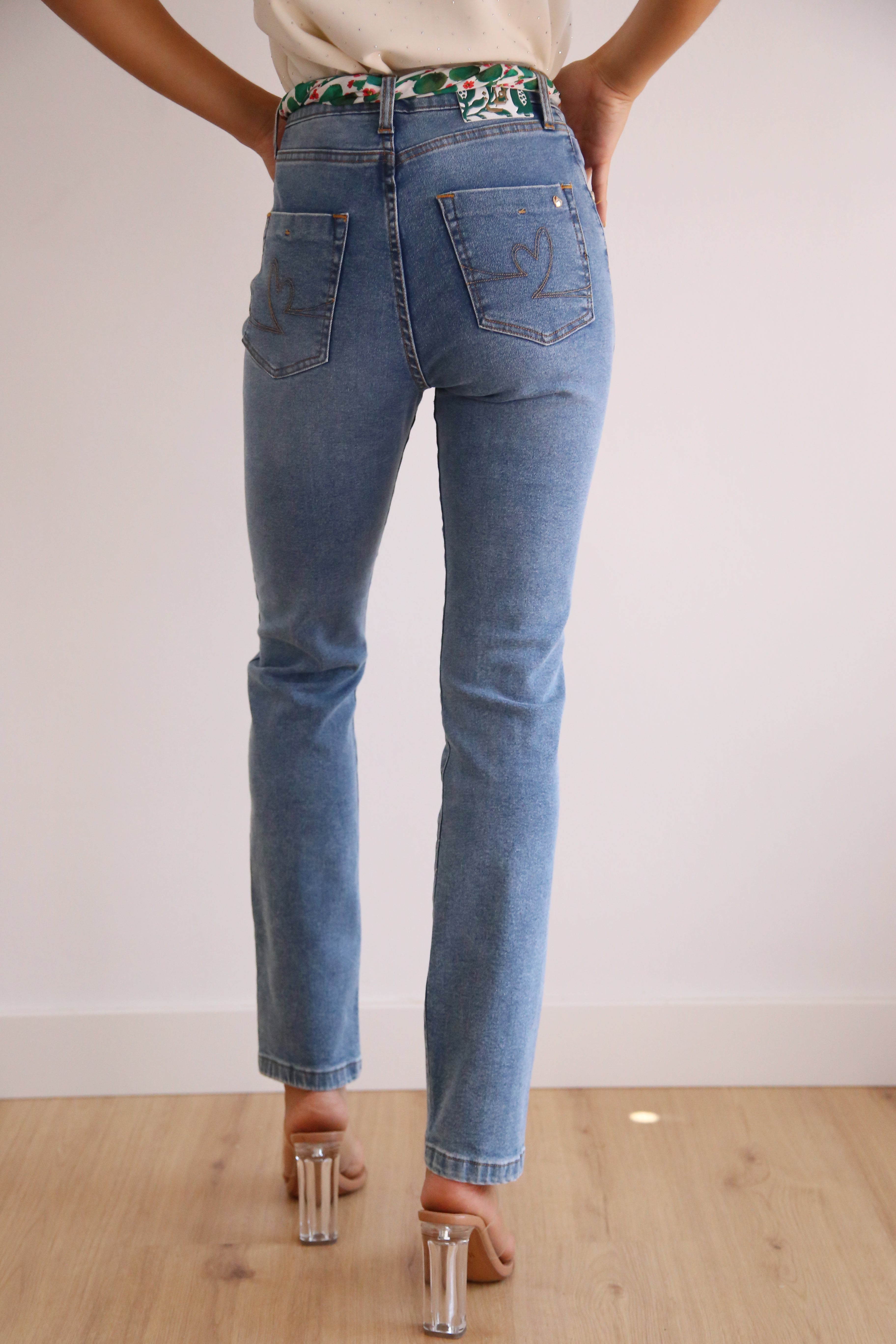 Pantalón de tiro alto 7025 denim