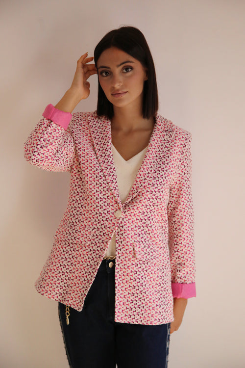 Blazer de punto estampado