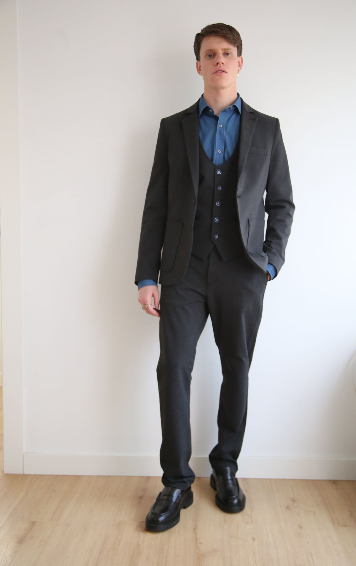Blazer hombre, americana regular fit, tejido microestructura.