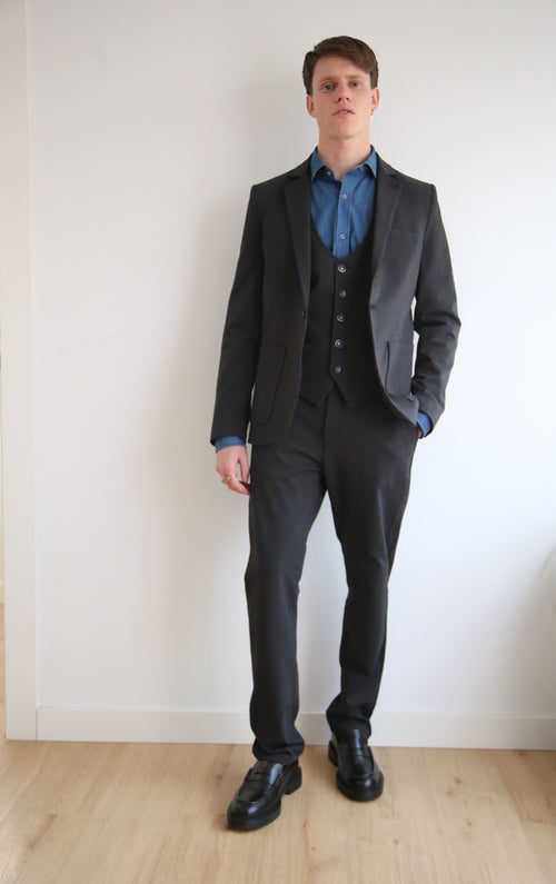 Blazer hombre, americana regular fit, tejido microestructura.