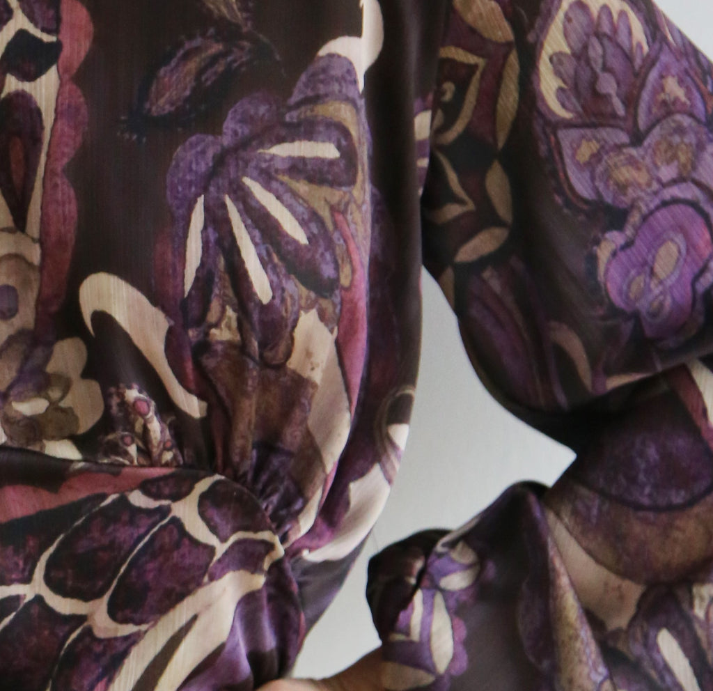 Blusa cachemir, estilo boho, mangas abullonadas