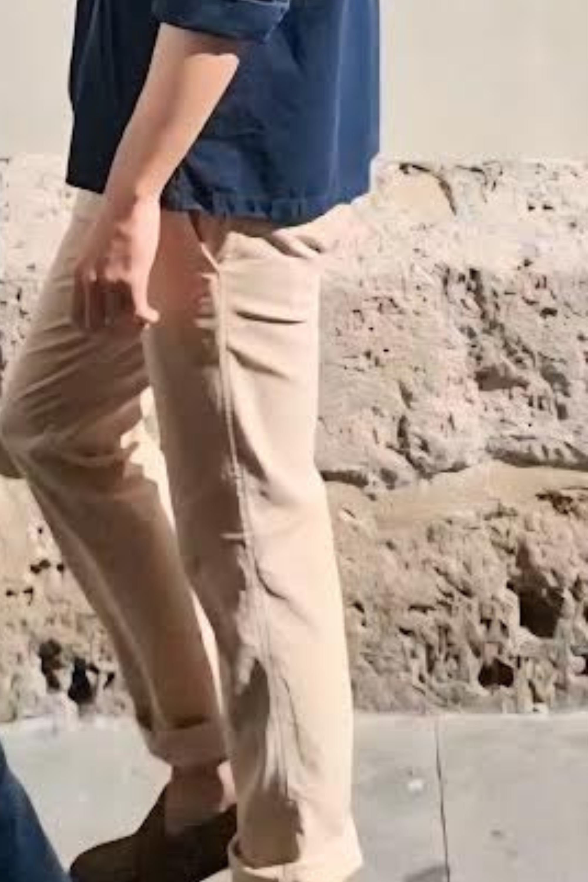 Pantalón chino regular fit lino strech