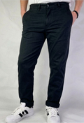 Pantalón chino algodón licra color negro corte recto