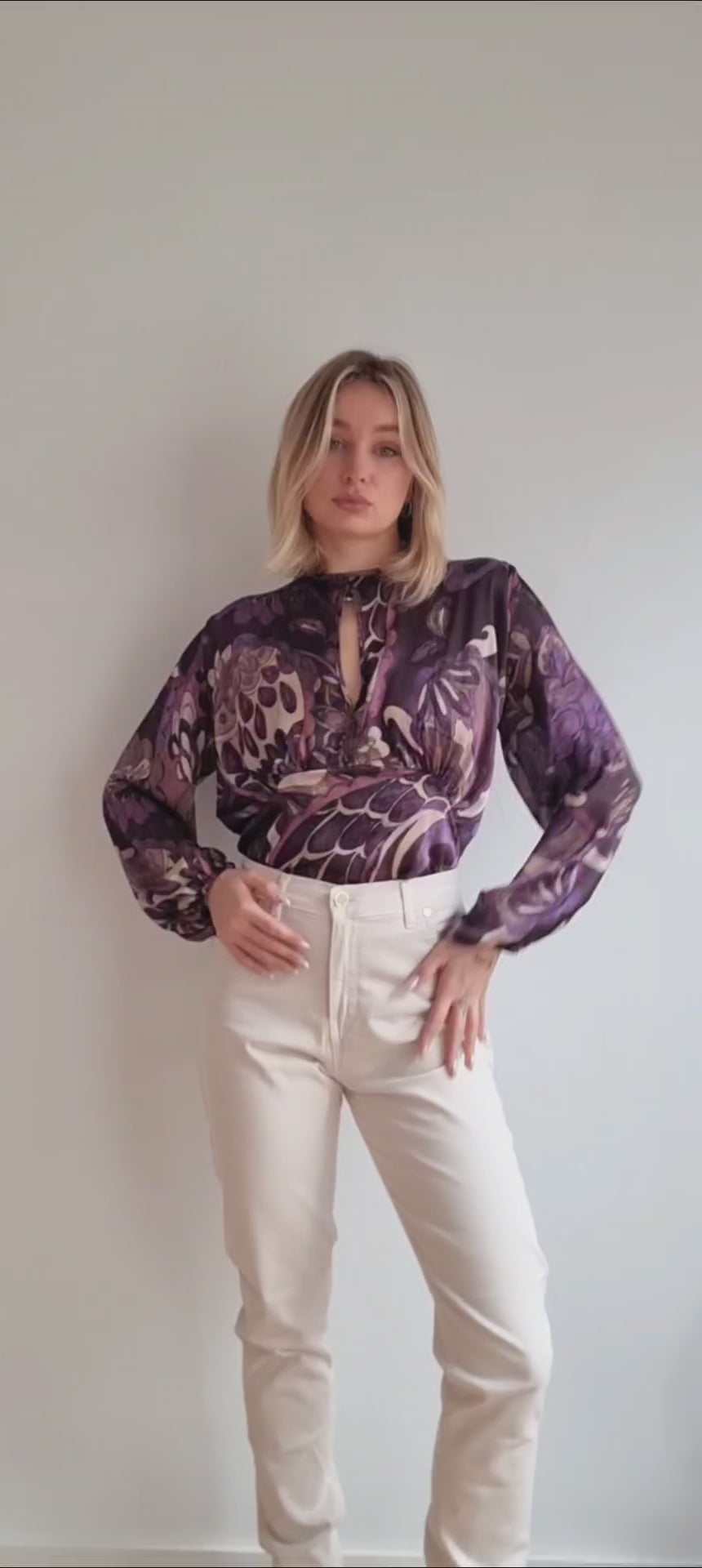 Blusa cachemir, estilo boho, mangas abullonadas